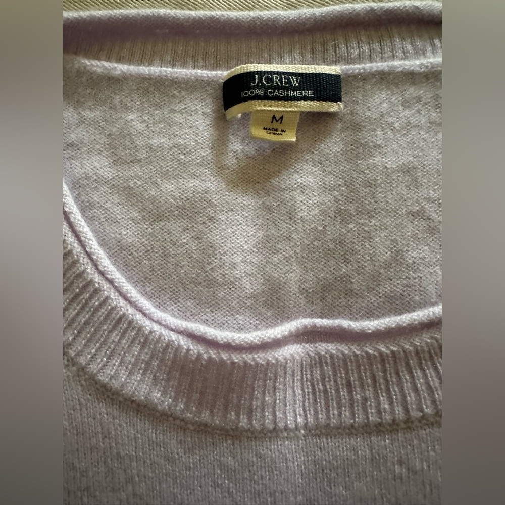 J. Crew Cashmere Shirt Sleeve Sweater - Lavender / Lilac - Size M - Picture 6 of 6